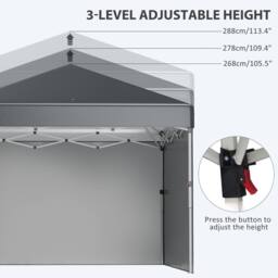 Matteo 3x3m Pop Up Gazebo - UPF 30+ with Sidewalls & Wheeled Bag - Dark Grey - thumbnail 5
