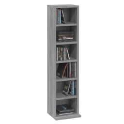 Berkfield Home CD Cabinet Grey Sonoma 21x20x88 cm Engineered Wood - Size: 21 x 20 x 88 cm - thumbnail 4