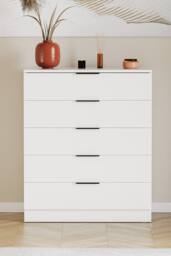 Home Discount Vida Designs Trega 5 Drawer Chest of Drawers Space Saving Bedroom in White - thumbnail 3