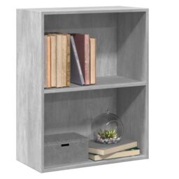 Berkfield Home 2-Tier Book Cabinet Concrete Grey 60x30x76.5 cm Engineered Wood - thumbnail 4