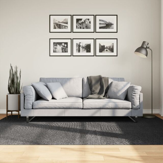 Berkfield Home Rug IZA Short Pile Scandinavian Look Anthracite 160x230 cm in Black - Size: Medium - image 1