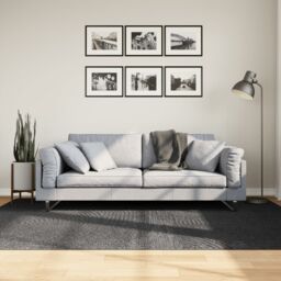 Berkfield Home Rug IZA Short Pile Scandinavian Look Anthracite 160x230 cm in Black - Size: Medium - thumbnail 1