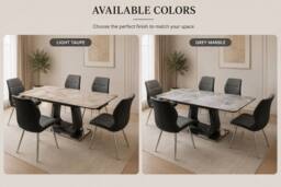 Stratus Interiors Zermatt Extendable Dining Table with Ceramic Top with Zermatt Chairs in Grey - Size: 160 cm x 90 cm - thumbnail 4