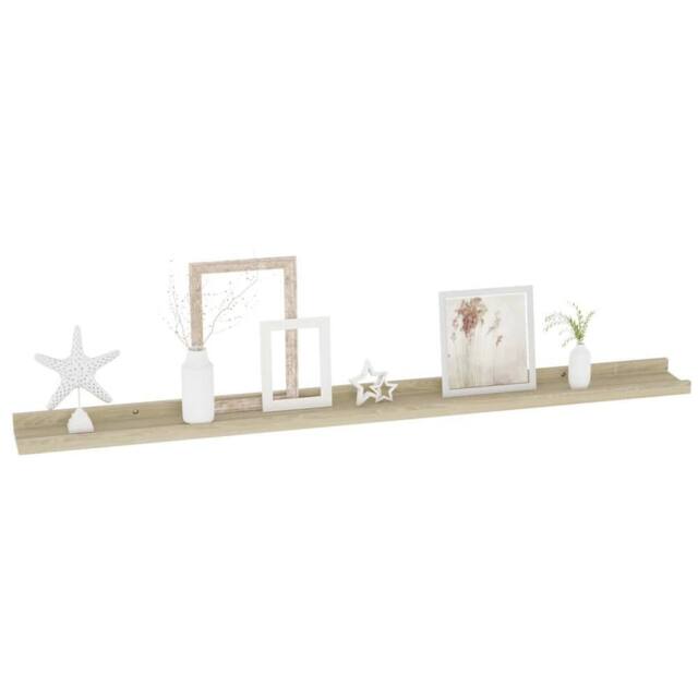 Berkfield Home Decorative Wall Shelves 2 pcs Sonoma Oak 100x9x3 cm in Light Tan - Size: 100 x 9 x 3 cm - image 1