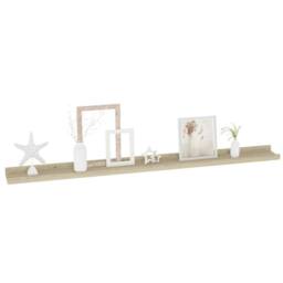 Berkfield Home Decorative Wall Shelves 2 pcs Sonoma Oak 100x9x3 cm in Light Tan - Size: 100 x 9 x 3 cm