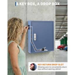 VOGREX 100 Key Cabinet Organizer, Wall-Mount Steel Locking Key Box - thumbnail 6
