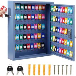 VOGREX 100 Key Cabinet Organizer, Wall-Mount Steel Locking Key Box