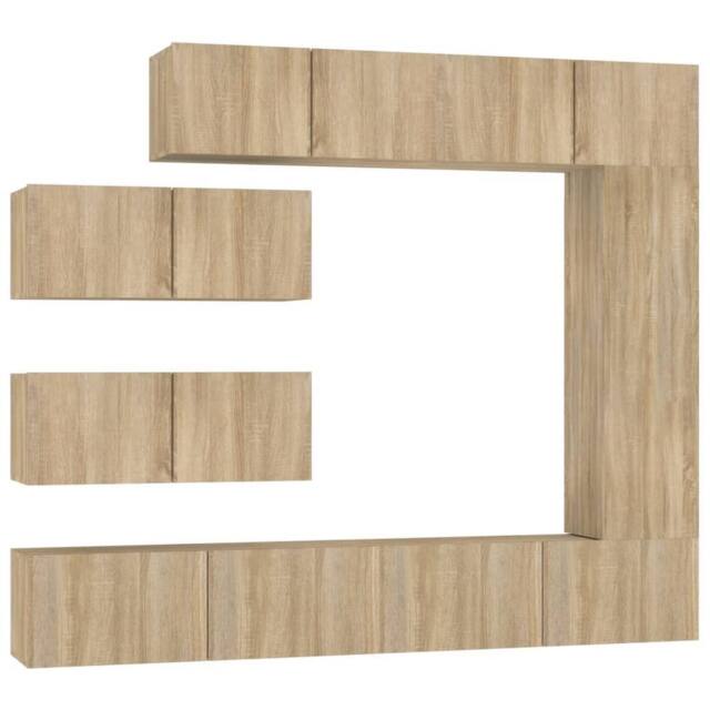 Berkfield Home 7 Piece TV Cabinet Set Sonoma Oak Engineered Wood in Light Oak - image 1