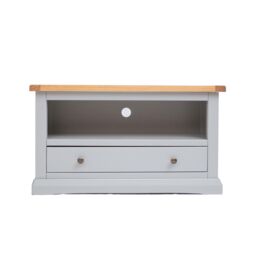 Cabinet Bits Loreo Light Grey 1 Drawer TV Cabinet Brass Knob