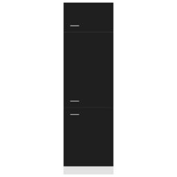 Berkfield Home Refrigerator Cabinet Black 60x57x207 cm Engineered Wood - Size: 60 x 57 x 207 cm - thumbnail 5