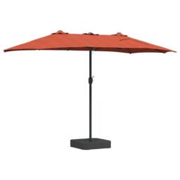 Berkfield Home Garden Parasol Folding Terracotta 385 x 209 x 244 cm Fabric - thumbnail 6