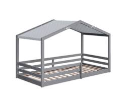 Comfy Living Ltd 3ft Wooden House Bed With Grey Tent - Size: Single - thumbnail 2