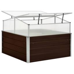 Berkfield Home Greenhouse Brown 100x100x85 cm Galvanised Steel - Size: 100 x 100 x 85 cm - thumbnail 4