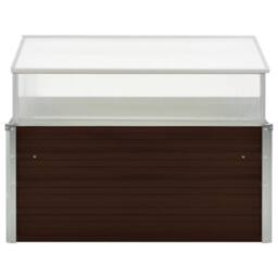 Berkfield Home Greenhouse Brown 100x100x85 cm Galvanised Steel - Size: 100 x 100 x 85 cm - thumbnail 1