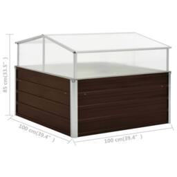 Berkfield Home Greenhouse Brown 100x100x85 cm Galvanised Steel - Size: 100 x 100 x 85 cm - thumbnail 7