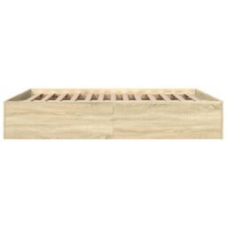 Berkfield Home Bed Frame without Mattress Sonoma Oak 150x200 cm King Size in Brown - thumbnail 5