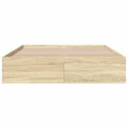 Berkfield Home Bed Frame without Mattress Sonoma Oak 150x200 cm King Size in Brown - thumbnail 4