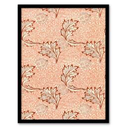 Artery8 William Morris Framed Wall Art Print Apple & Leaves Pattern in Brown - Size: A4 - thumbnail 1