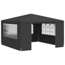 Berkfield Home Professional Party Tent with Side Walls 4x4 m Anthracite 90 g/m? in Charcoal - thumbnail 3