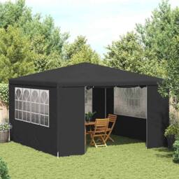 Berkfield Home Professional Party Tent with Side Walls 4x4 m Anthracite 90 g/m? in Charcoal - thumbnail 2