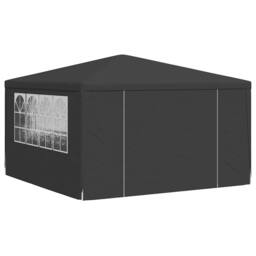 Berkfield Home Professional Party Tent with Side Walls 4x4 m Anthracite 90 g/m? in Charcoal - thumbnail 1