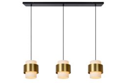 Lucide 'FIRMIN' Dimmable Adjustable Stylish Indoor Bar Pendant Light 3xE27 in Gold - thumbnail 1