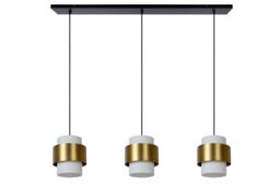 Lucide 'FIRMIN' Dimmable Adjustable Stylish Indoor Bar Pendant Light 3xE27 in Gold - thumbnail 2