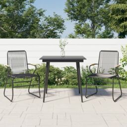 Berkfield Home 3 Piece Garden Dining Set Black PVC Rattan