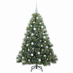 Berkfield Home Realistic Artificial Christmas Tree with 150 LEDs Green 150 cm PE - thumbnail 1