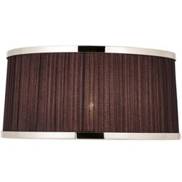"Loops 13"" Luxury Round Tapered Lamp Shade Black Pleated Organza Fabric & Antique Brass"