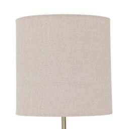 First Choice Lighting Antique Brass Stick Table Lamp with Natural Linen Shade in Bronze - thumbnail 3
