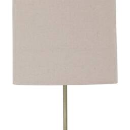 First Choice Lighting Antique Brass Stick Table Lamp with Natural Linen Shade in Bronze - thumbnail 2