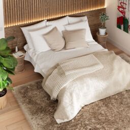 Kukoon Grey Beige Soft Shaggy Fluffy Living Area Rug - Size: 135 cm diameter - thumbnail 2