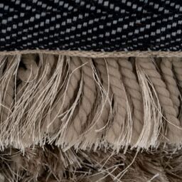 Kukoon Grey Beige Soft Shaggy Fluffy Living Area Rug - Size: 135 cm diameter - thumbnail 6