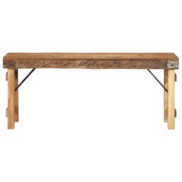 Berkfield Home Bench 110x35x46 cm Solid Wood Reclaimed in Brown - Size: 110 x 35 x 46 cm - thumbnail 3