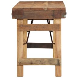 Berkfield Home Bench 110x35x46 cm Solid Wood Reclaimed in Brown - Size: 110 x 35 x 46 cm - thumbnail 4