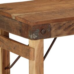 Berkfield Home Bench 110x35x46 cm Solid Wood Reclaimed in Brown - Size: 110 x 35 x 46 cm - thumbnail 7