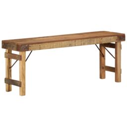 Berkfield Home Bench 110x35x46 cm Solid Wood Reclaimed in Brown - Size: 110 x 35 x 46 cm - thumbnail 2