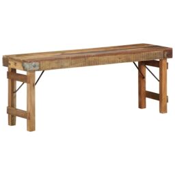 Berkfield Home Bench 110x35x46 cm Solid Wood Reclaimed in Brown - Size: 110 x 35 x 46 cm - thumbnail 1