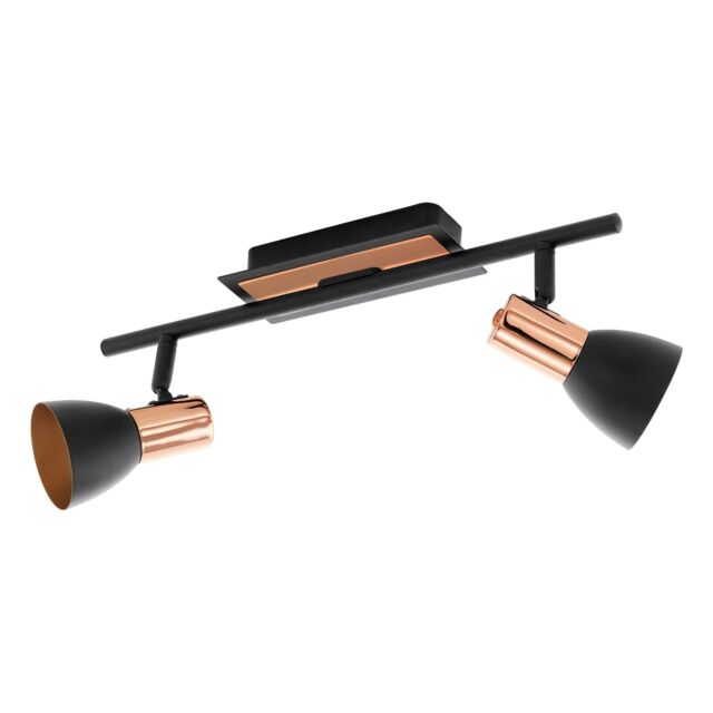 Loops Flush Ceiling Light Colour Black Copper Shade Bulb GU10 2x3.3W Included - image 1