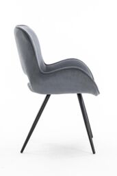 More4Homes Set of 2 Lily Modern Velvet Dining Chair Padded Seat Metal Legs in Grey - thumbnail 4