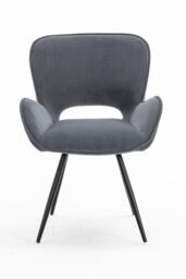 More4Homes Set of 2 Lily Modern Velvet Dining Chair Padded Seat Metal Legs in Grey - thumbnail 3
