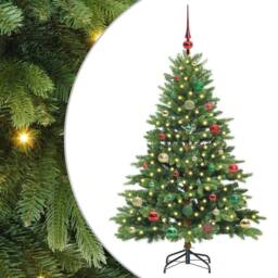 Berkfield Home Beautiful Artificial Christmas Tree with 150 LEDs Green 150 cm PE - thumbnail 3