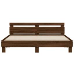 Berkfield Home Durable Bed Frame without Mattress Brown Oak 200x200 cm - thumbnail 5