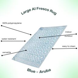 Marco Paul Large Al Fresco Outdoor Rug Portable Anti-Slip UV-Resistant Weatherproof in Blue - Size: 120 x 180 cm - thumbnail 5