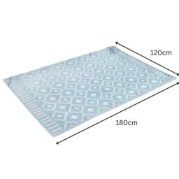 Marco Paul Large Al Fresco Outdoor Rug Portable Anti-Slip UV-Resistant Weatherproof in Blue - Size: 120 x 180 cm - thumbnail 2