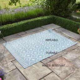 Marco Paul Large Al Fresco Outdoor Rug Portable Anti-Slip UV-Resistant Weatherproof in Blue - Size: 120 x 180 cm - thumbnail 3