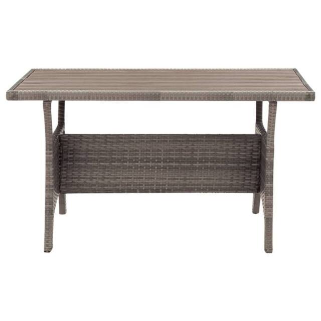 Berkfield Home Garden Table Grey 120x70x66 cm Poly Rattan - Size: 120 x 70 x 66 cm - image 1