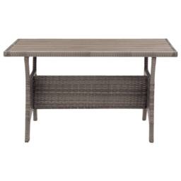 Berkfield Home Garden Table Grey 120x70x66 cm Poly Rattan - Size: 120 x 70 x 66 cm