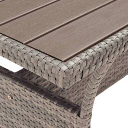 Berkfield Home Garden Table Grey 120x70x66 cm Poly Rattan - Size: 120 x 70 x 66 cm - thumbnail 2